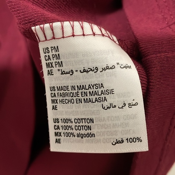 Karen Scott Burgundy Cotton 3/4 Sleeve Top, size Petite Medium - Picture 3 of 3